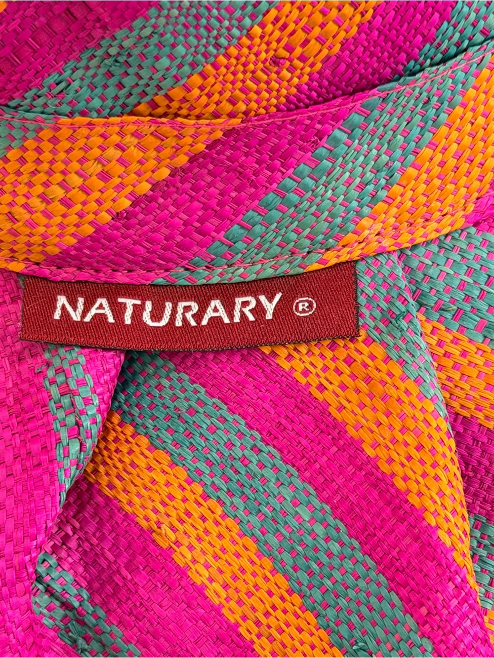 Naturary Colorful Wide Brim Sun Hat Boho Beach Vacation Floppy Straw Hat - Picture 5 of 6